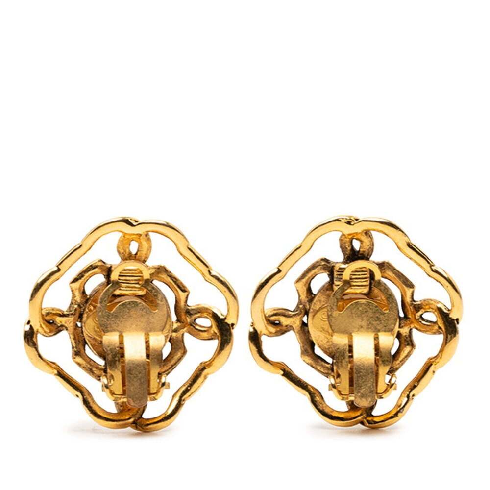 CHANEL Authentic Vintage Black Pearl Logo Earrings - Picture 2 of 4